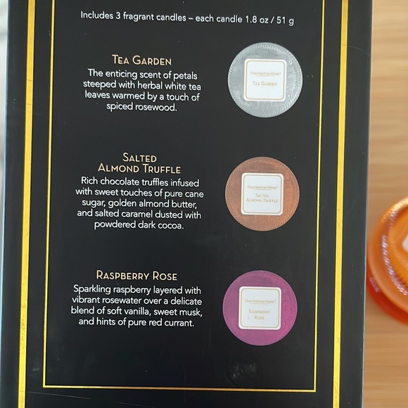 Huntington Home Macaron Candle Soy blend Tea Garden Salted Almond Raspberry Rose - Picture 3 of 13